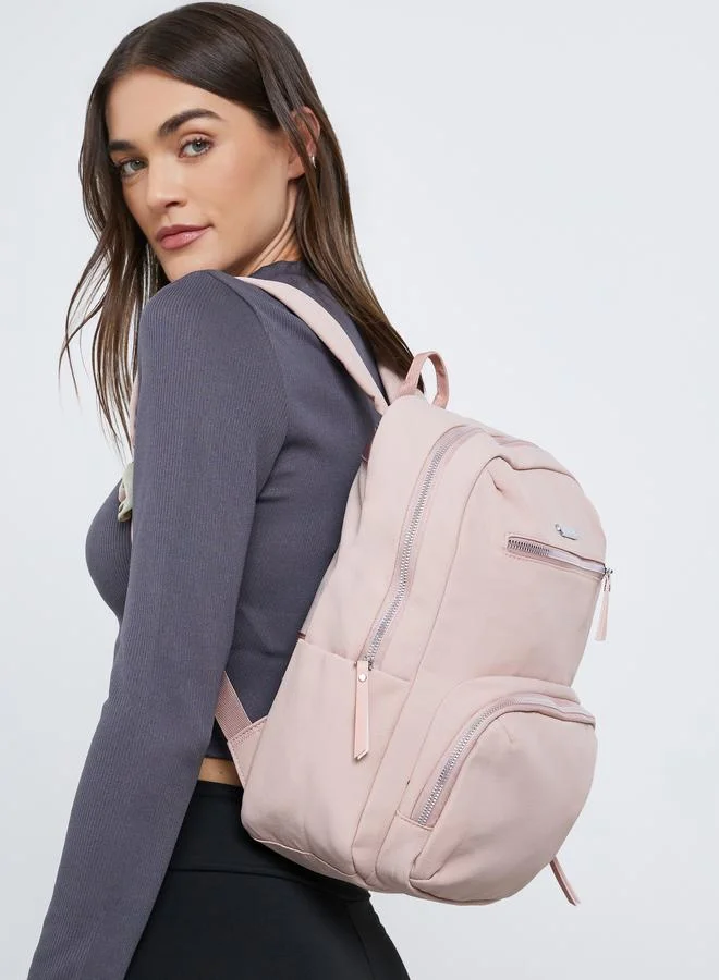 Styli Women Pink Front Zipped Backpack