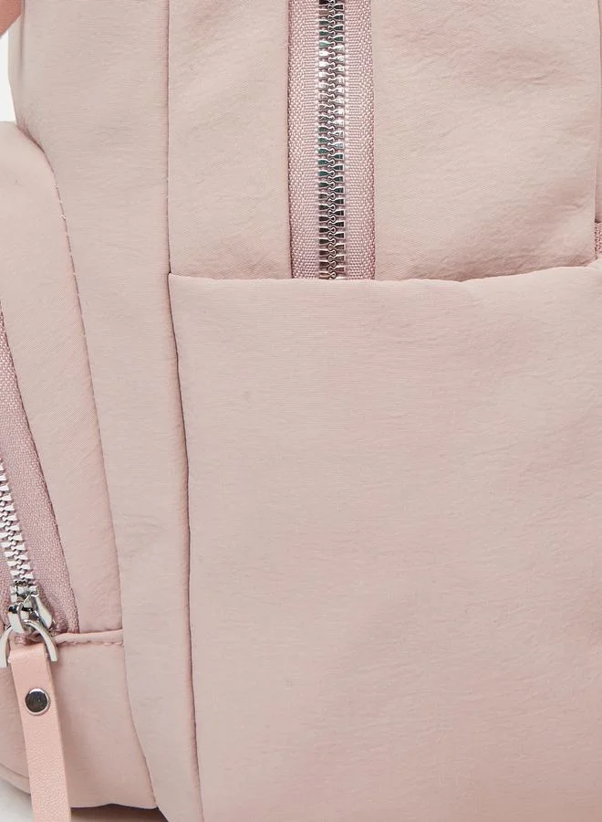 Styli  Women Pink Front Zipped Backpack  | Best Price UAE