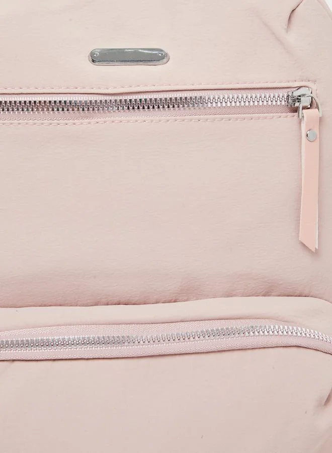 Styli  Women Pink Front Zipped Backpack  | Best Price UAE