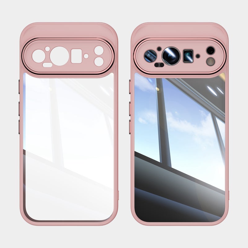 HuHa Case Cover For Google Pixel 9 Acrylic Hybrid TPU Armor Shockproof Phone Case(Pink) - Image 2