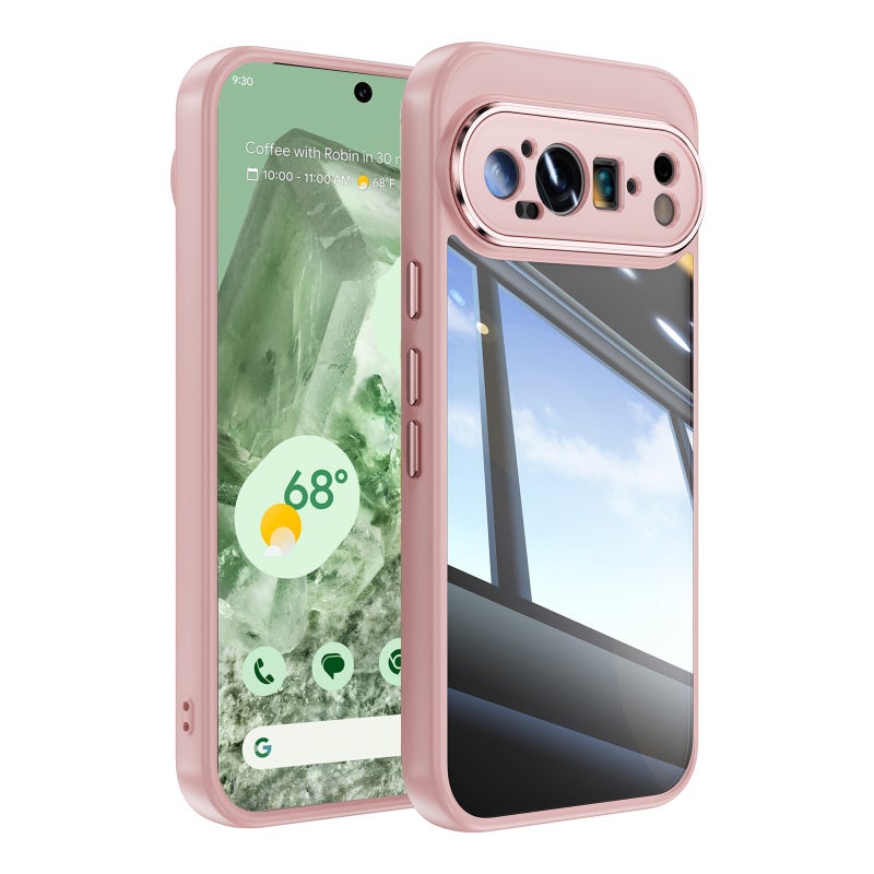 HuHa Case Cover For Google Pixel 9 Acrylic Hybrid TPU Armor Shockproof Phone Case(Pink) - Image 1