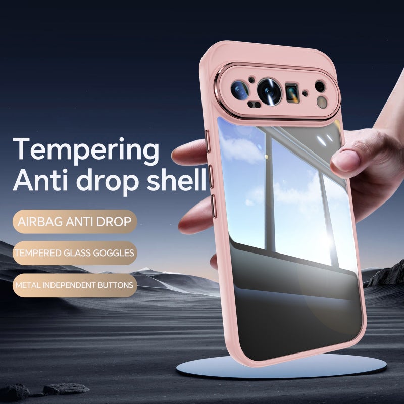 HuHa Case Cover For Google Pixel 9 Acrylic Hybrid TPU Armor Shockproof Phone Case(Pink) - Image 4