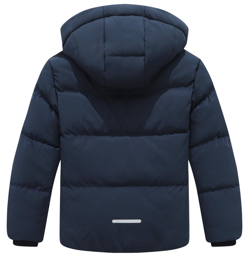 BYLESIN Kids Boy's Winter Waterproof Puffy Cotton Jacket Fleece Lined Lightweight Down Coat Thick Hooded Outdoor Coat - Image 2