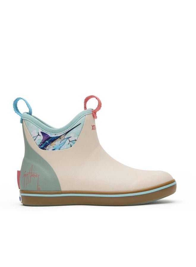 Xtratuf Women's 6 Inch Ankle Deck Boot, Bone White Marlin, 7 - Image 1