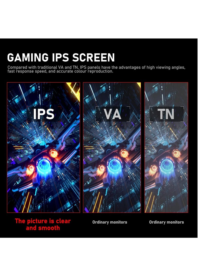 FlashHawk 24 Inch 165Hz Gaming Monitor with Full HD 1080p Display, IPS Panel, 1ms Response Time, HDMI2.1 & DP1.4 Inputs - Black  - Image 5