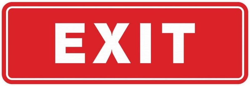 All Quality Standard Exit Wall or Door Sign | Durable Plastic and Easy Installation | Double-Sided Foam Adhesive Tape -Red - Medium (1 Pack) - Image 1