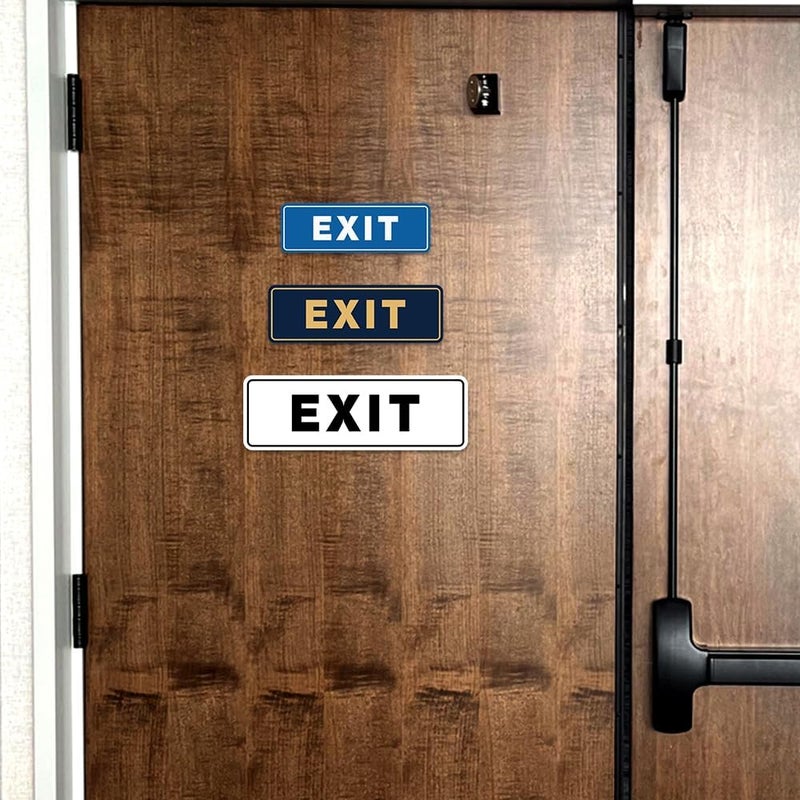 All Quality Standard Exit Wall or Door Sign | Durable Plastic and Easy Installation | Double-Sided Foam Adhesive Tape -Red - Medium (1 Pack) - Image 4
