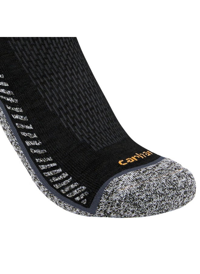 carhartt Carhartt Men's Force Performance Work Socks 3 Pair Pack, Black, Large  - Image 4