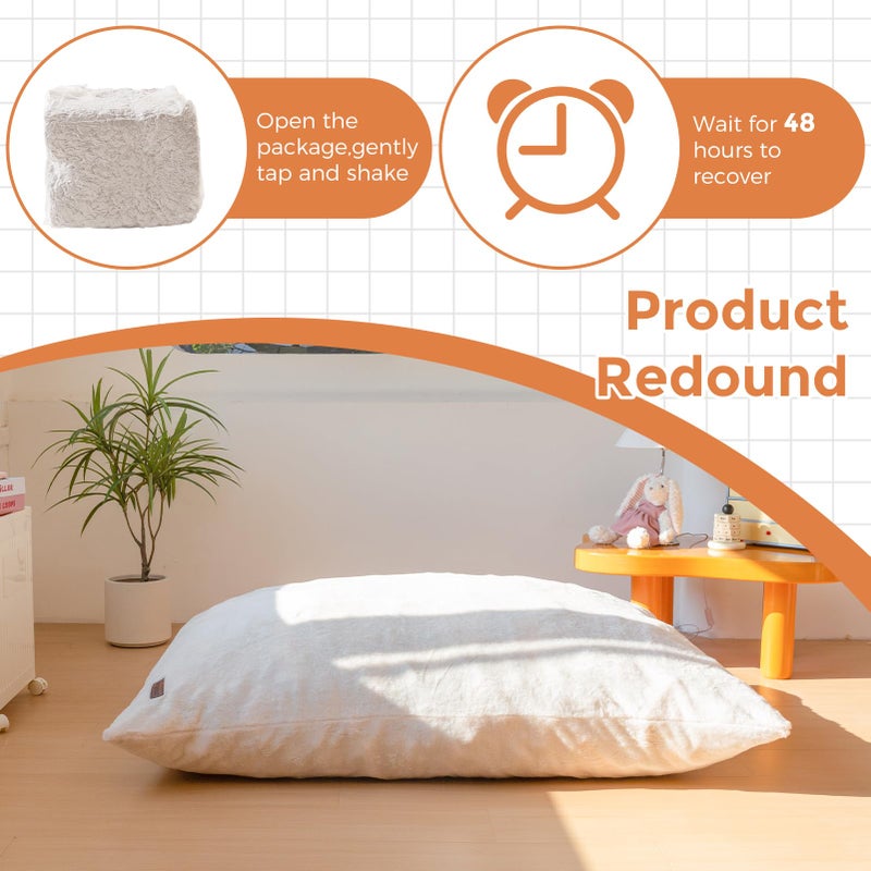 MAXYOYO 3 in 1 Kids Bean Bag Chair Bed, Child Floor Sofa for Gaming, Reading, Faux Fur Floor Mattress with High-Density Foam Filling for Living Room Bedroom - Image 5