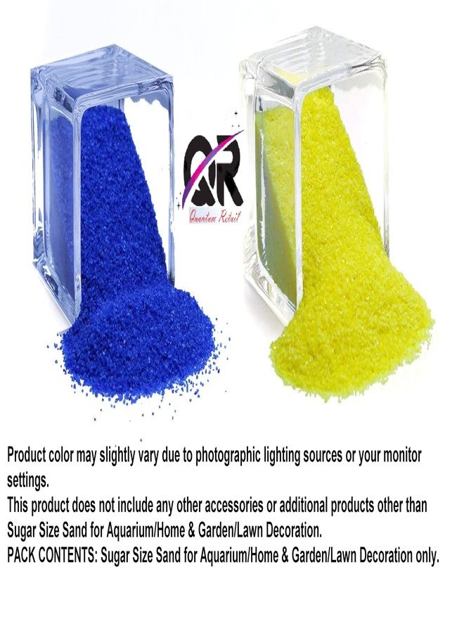 Quantum Retail Sugar Size Crystal/Quartz Silica Sand for Home and Garden Decor; Aquarium Substrate; Terrarium, Aquarium Decorative Sand (1 KG Blue Sand + 1 KG Yellow Sand) - Image 2
