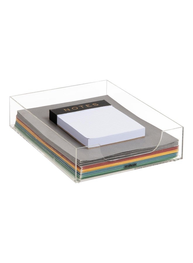 Mind Reader Paper Tray, Desktop Organizer, File Storage, Modern, Office, Acrylic, Clear - Image 1