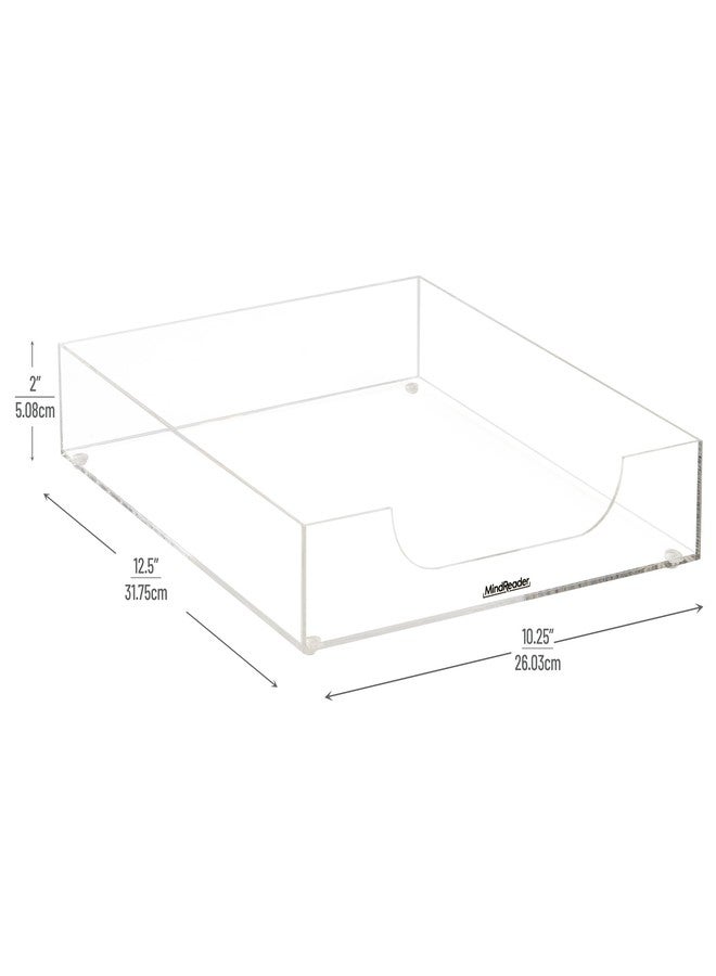 Mind Reader Paper Tray, Desktop Organizer, File Storage, Modern, Office, Acrylic, Clear - Image 3