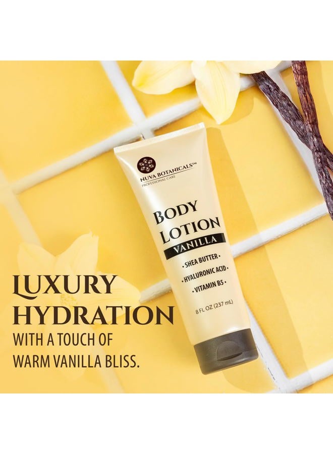 Nuva Botanicals Vanilla Body Lotion for Women Dry Skin - Vanilla Lotion for Women with Hyaluronic Acid - Body Cream for Women with Shea Butter - Moisturizing and Hydrating Vanilla Body Care (8 fl oz) - Image 2