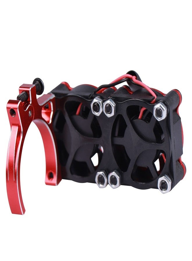مشتت حراري من الألومنيوم من AIMROCK لمحرك RC مقاس 36 مم - 40 مم مع مراوح تبريد مزدوجة لسيارات الزحف RC TRX4 SCX10 بمقياس 1/10 (أحمر) - Image 3