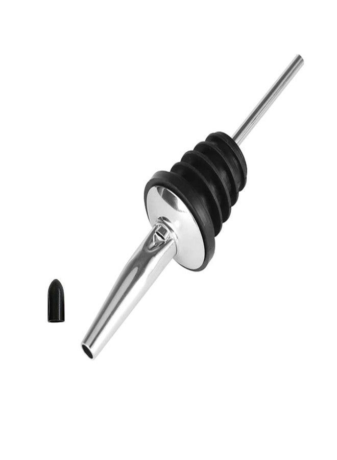 Gisedkle 48 PCS Stainless steel bottle spout classic bottle pourers tapered spout liquor pourers with rubber dust caps for 1 inch bottle mouth, wine liquor olive oil coffee syrup vinegar bottles - Image 2