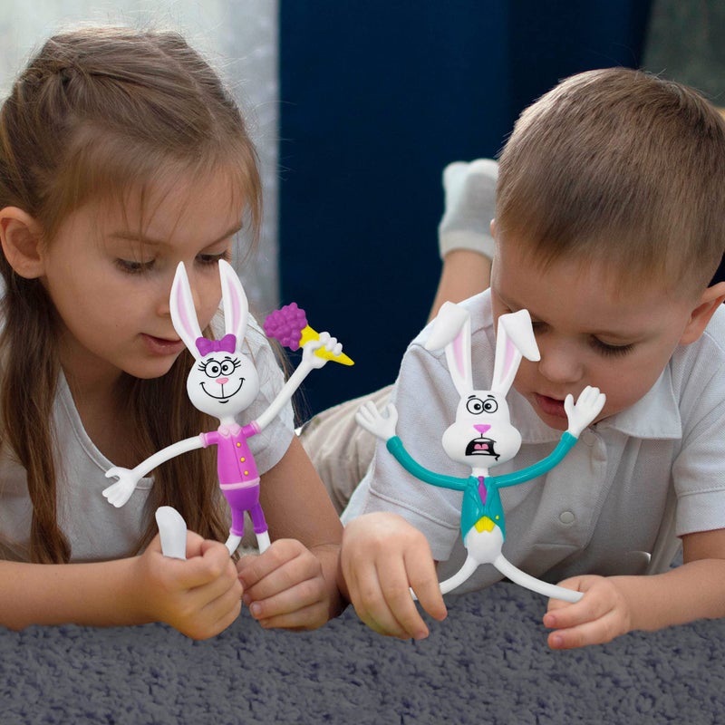 ArtCreativity Bendable Easter Bunny Figurines, Set of 8, Easter Toys for Kids with 4 Colorful Designs, Easter Basket Stuffers for Toddlers, Stress Relief Fidget Toys for Kids, Great Gift for All Ages - Image 2