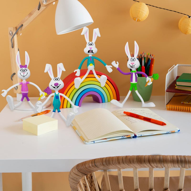 ArtCreativity Bendable Easter Bunny Figurines, Set of 8, Easter Toys for Kids with 4 Colorful Designs, Easter Basket Stuffers for Toddlers, Stress Relief Fidget Toys for Kids, Great Gift for All Ages - Image 3