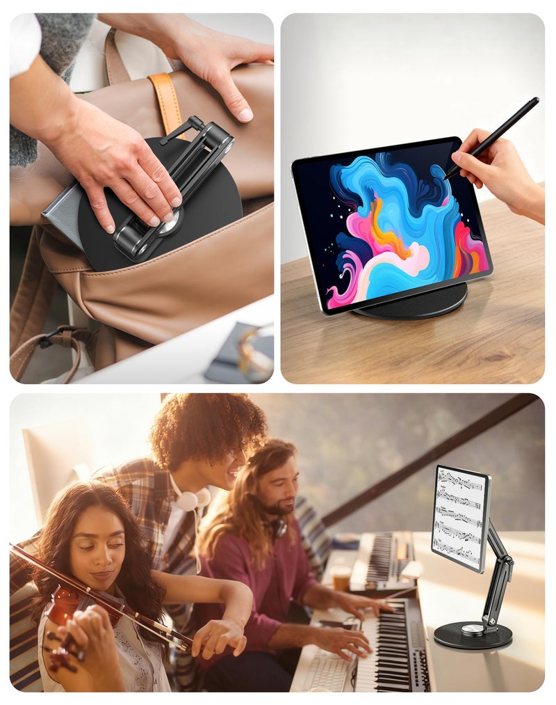Jakeko Magnetic Portable Monitor Stand 15.6" - up to 16" 18.5 inch Tablet Holder for iPad VESA Mount 75mm for Desk Adjustable Foldable 360Â° Swivel (Up to 18.5'') - Image 5