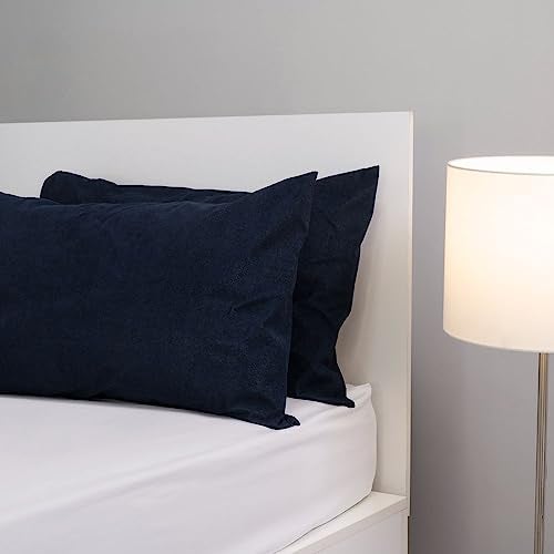 Wakefit Pillow Protector Waterproof | Terry Cotton | Pillow Inner Cover with Zip | 200 GSM | Navy-28x18 Inch | Set of 4 - Image 1