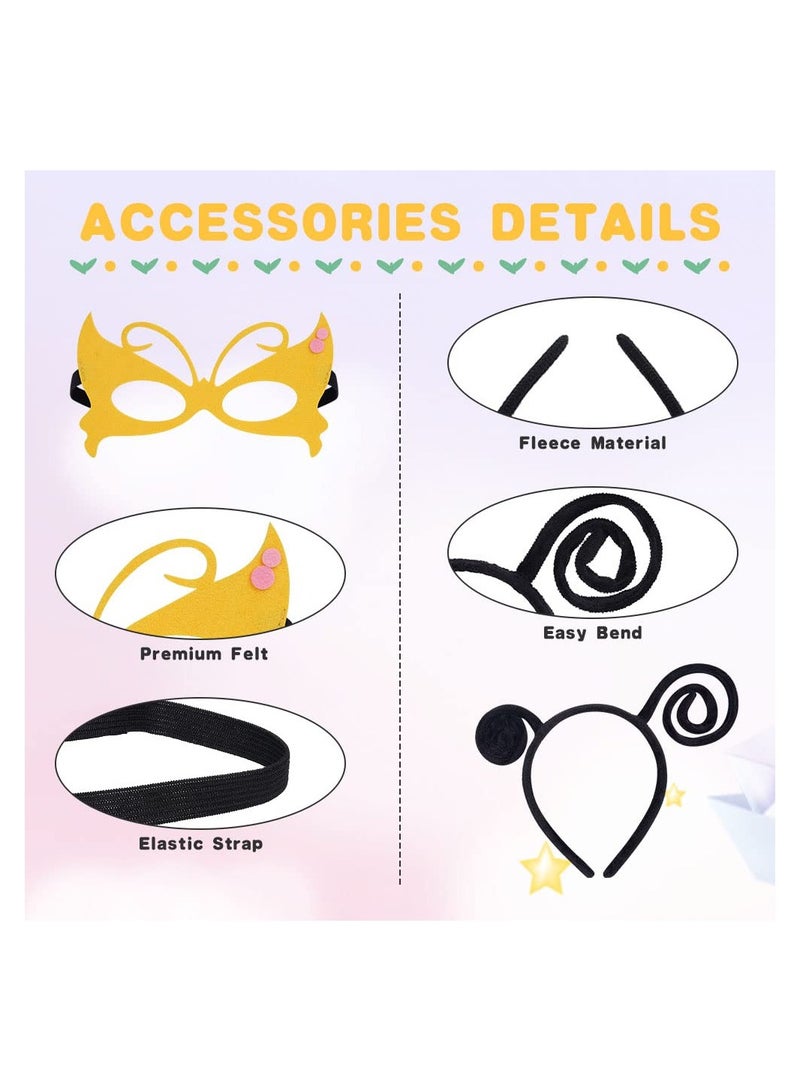 Zikra 3Pcs Kids erfly Cloak Performance Prop with Headband and Eye Mask Wings Animal Costume Birthday Insect Bug Party Toys Gifts Children's Stage Set - Image 5