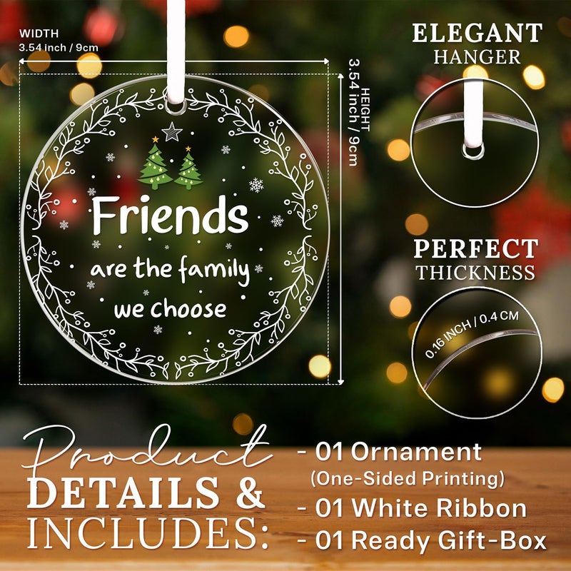 HEXMOZ Best Friend Ornaments for Women - Friends Christmas Ornaments Gifts 2024 - Friendship Gifts for Friends Female  BFFs  Besties  Soul Sisters  Friends Group Keepsake Christmas Tree Decoration - Image 4
