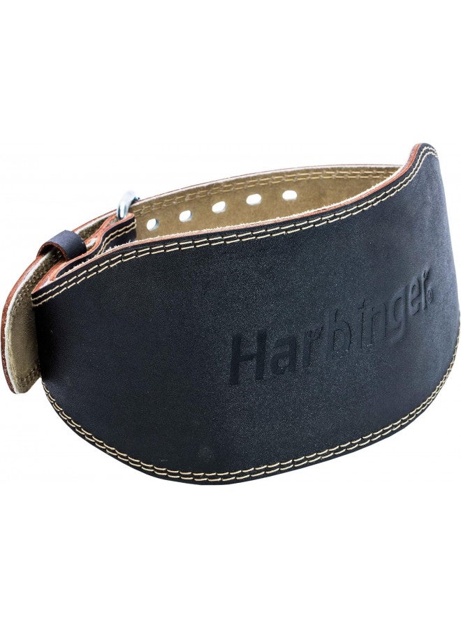 Harbinger Harbinger Padded Leather Contoured Gym Weightlifting Belt with Suede Lining and Steel Roller Buckle for Lifting Support Medium - Image 1