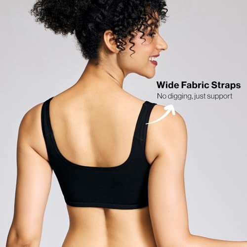 NYKD (NYB113 Non Padded & Non Wired Full Coverage Slip On Everyday Bra for Women & Girls | Wide Shoulder Straps for Support with Side Shaper Panel for Lift & Shape - Black - Image 2