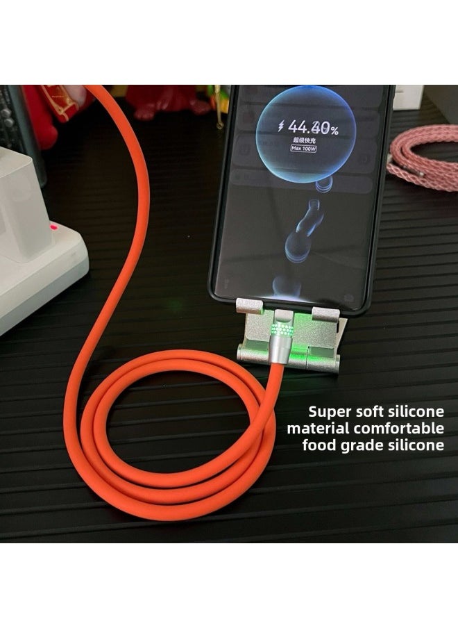 Generic - Creative Bee Net Luminous Silicone Data Cable Guest Double Typec Fast Charging Line Suitable For 16iPad Car Carplay-Color:2m [usb To For Iphone 12w]-Model:[blue] Silicone Data Cable [bee Net Rgb Luminous Data Cable] - Image 1