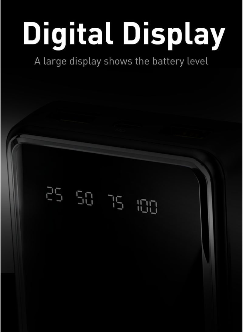 Levino 20000mAh Power Bank with 20W USB-C PD Fast Charging, Dual USB & Type-C PD Port, Portable External Battery Pack with LED Digital Display, High-Speed Power Bank for iPhone 16/15/14/13/12, Samsung Galaxy S25/S24/S23/S22, Huawei, Xiaomi, Google Pixel, iPad & Android Phones, Flight Approved, Black - Image 2
