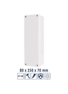 Elitco Enclosure Box, 80 x 250 x 70 mm, IP68, ABS Plastic Waterproof Box for Electrical Projects 