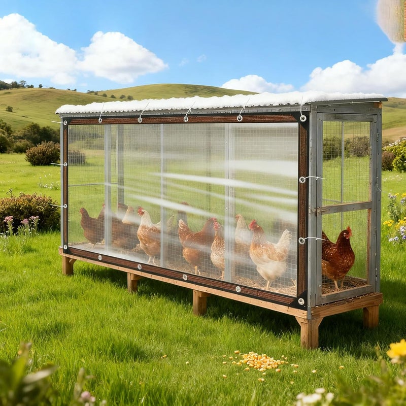Chicken Coop Cover Chicken House Cover 2x3m PE Plastic Insulation Tear with Reinforced Edges for Walk in Coops Greenhouses - Image 4
