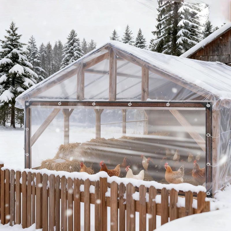 Chicken Coop Cover Chicken House Cover 2x3m PE Plastic Insulation Tear with Reinforced Edges for Walk in Coops Greenhouses - Image 5