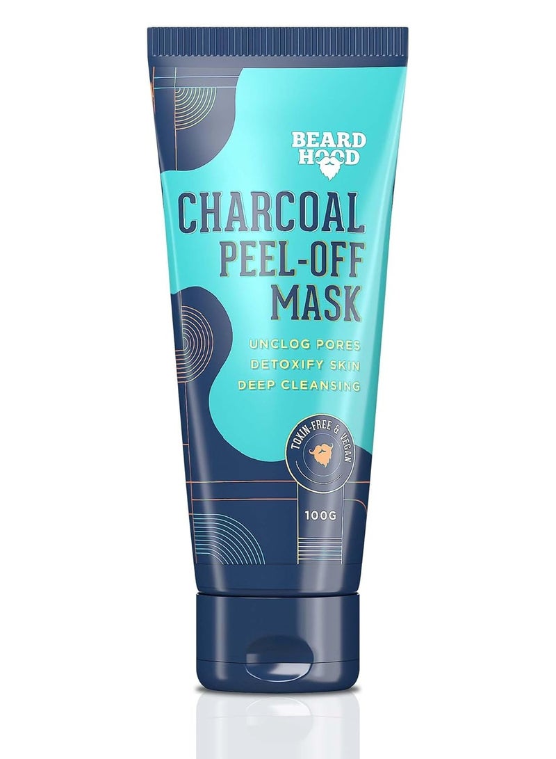 Beardhood Activated Charcoal Peel Off Mask,100g | Deep Cleansing | Blackhead Removal | Dead Skin Removal | Sulphate and Paraben Free - Image 1