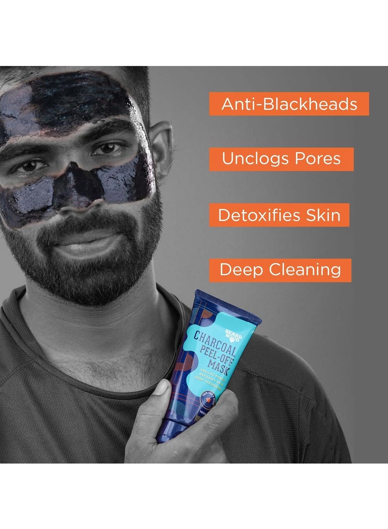Beardhood Activated Charcoal Peel Off Mask,100g | Deep Cleansing | Blackhead Removal | Dead Skin Removal | Sulphate and Paraben Free - Image 2