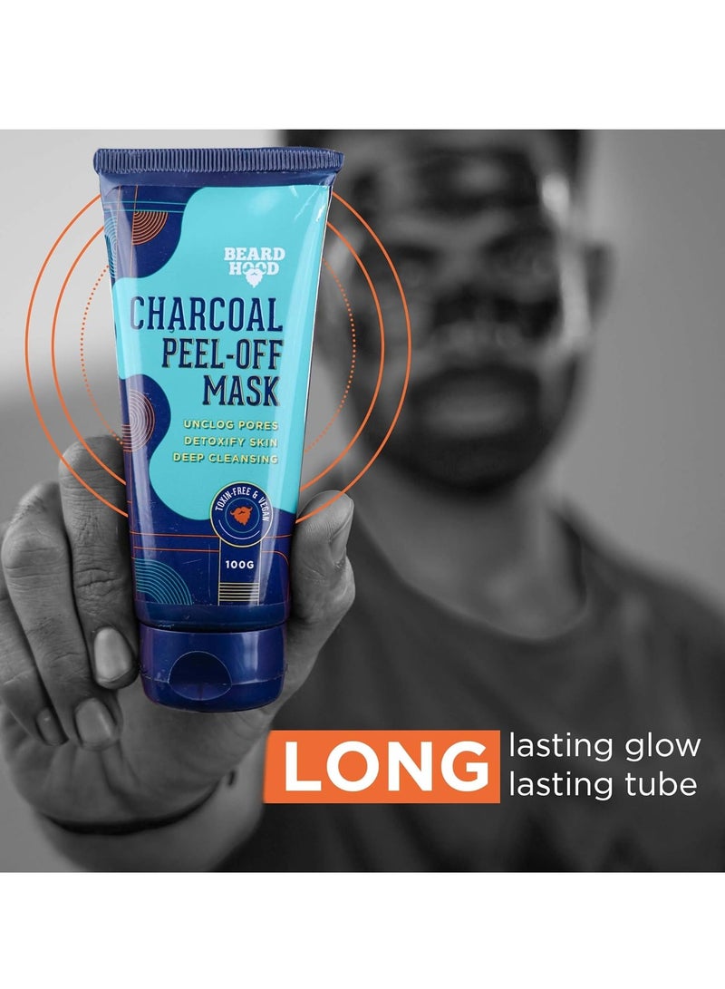 Beardhood Activated Charcoal Peel Off Mask,100g | Deep Cleansing | Blackhead Removal | Dead Skin Removal | Sulphate and Paraben Free - Image 4