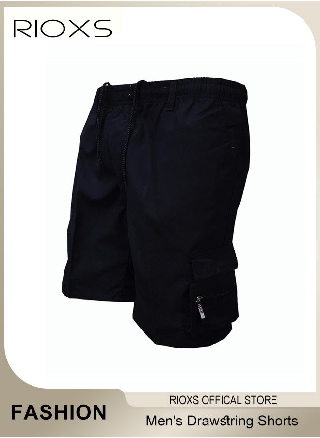 RIOXS - Men's Shorts,Lightweight Athletic Shorts,Quick-Dry Fitness Shorts,Drawstring Short Sweatpants With Pockets,Knee Length Shorts For Gym Workout Running,Stretch Shorts For Men - Image 1
