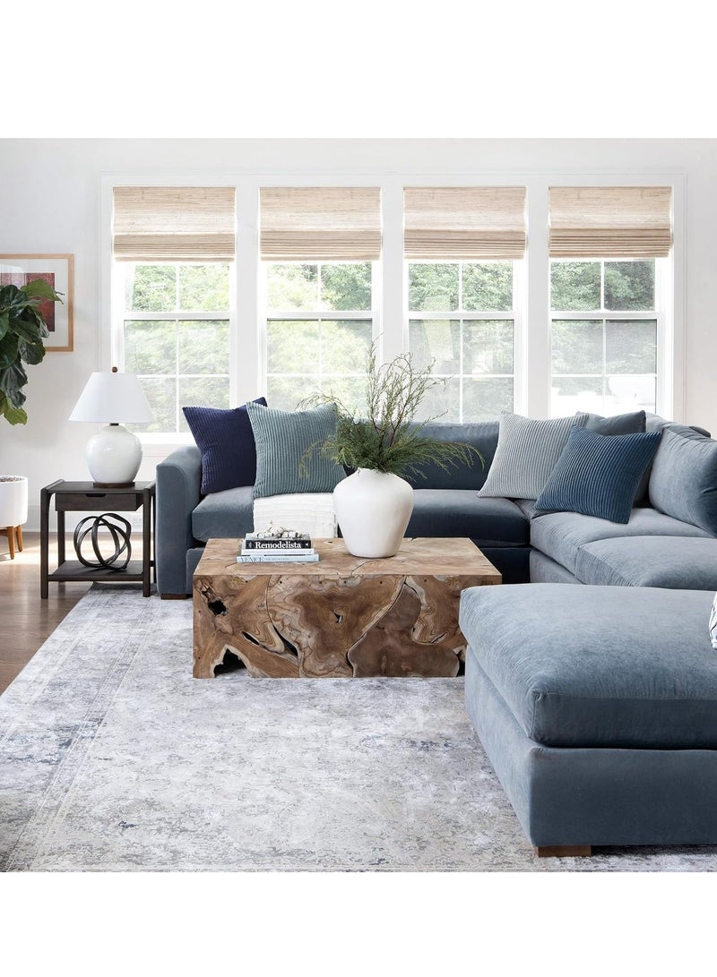 4 قطع من أغطية الوسائد الزرقاء، 50 سم × 50 سم، أريكة سرير شتوية، وسائد ملونة، غطاء وسادة ناعم، غطاء وسادة مزخرف لغرفة المعيشة وغرفة النوم، سحاب غير مرئي - Image 2