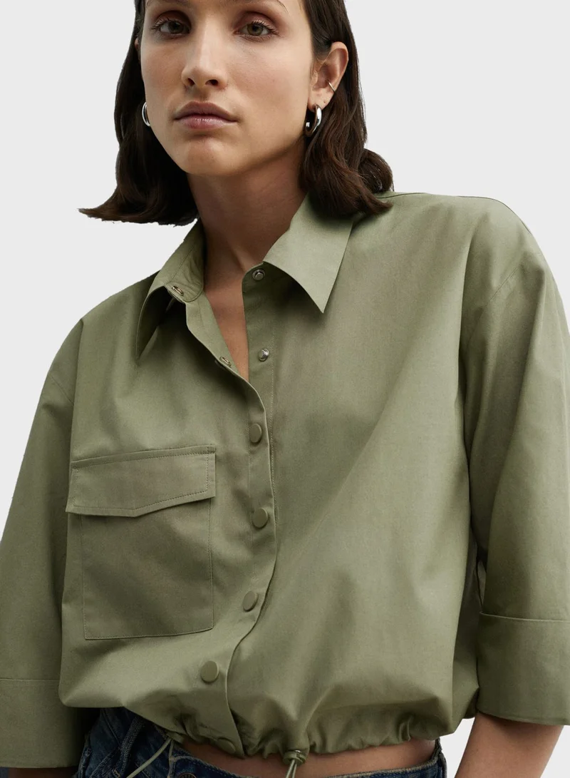 مانجو Adjutable Hem Puffer Shirt