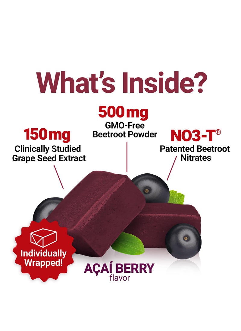 Force Factor Total Beets Blood Pressure Support Supplements with Beet Powder, Great-Tasting Beets Chewables for Heart-Healthy Energy, and Increased Nitric Oxide, 60 Chews  - Image 4