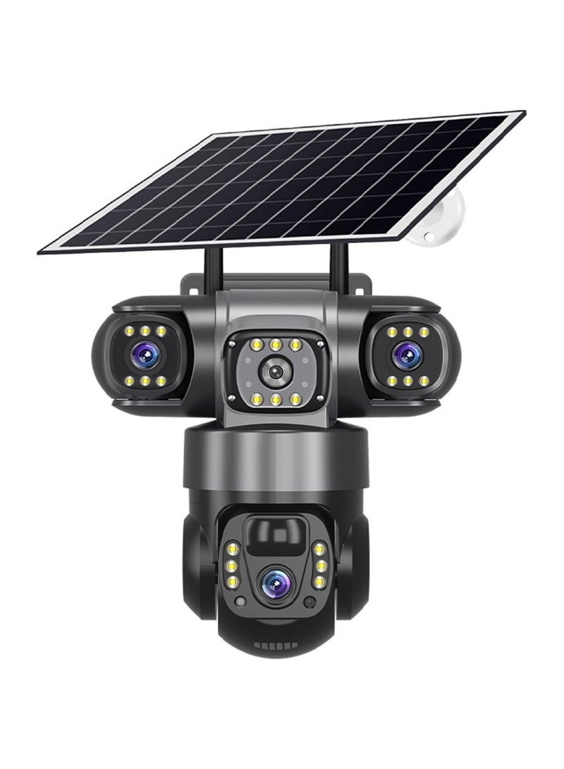 BlueFire V380 Pro Real 3 Lens 6MP 4G Solar Security Camera | Smart Net Outdoor PTZ Wireless IP CCTV Camera with Auto Tracking, Human Motion Detection, Night Vision, Two-Way Audio, 360° Viewing Angle, Waterproof IP66, SIM & WiFi Supported, Solar Powered 8000mAh Battery, Cloud & SD Card Storage - Image 1