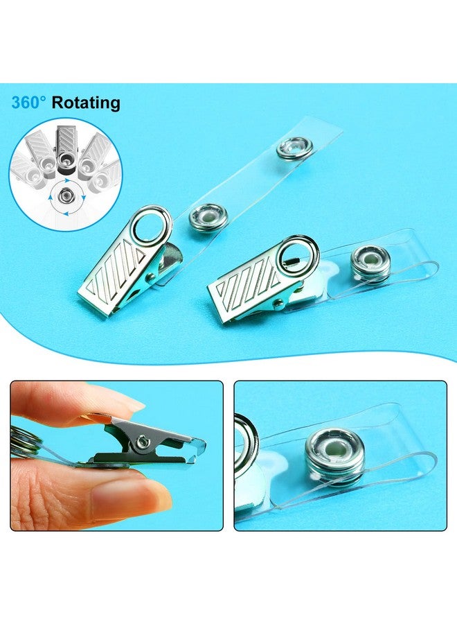 Marspark 200 Packs Id Badge Holder With Metal Badge Clips And Pvc Straps Waterproof Sealed Clear Plastic Vertical Name Tag Badge Holder For Work Key Card Drive License Name Tag Clips Car Office - Image 3