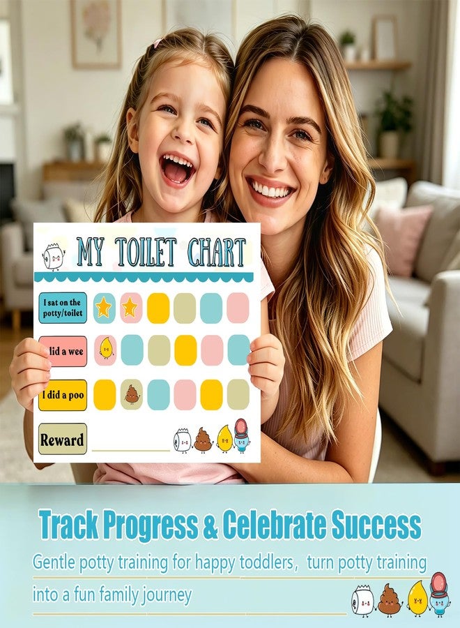 Boqon 18 Pcs Potty Training Sticker Chart for Kids, Bathroom Habits Reward Potty Training Chart for Toddlers Boys Girls with Pee and Poop Stickers Toilet Star Reward Charts Toilet Habits Tracking (4Chart) - Image 5