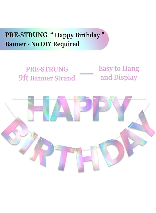لافتة عيد ميلاد سعيد لامعة بطول 9 أقدام - لافتة خلفية جاهزة للتعليق بدون أعمال يدوية للحفلات، للبالغين والأطفال والأولاد والبنات - ديكورات أعياد الميلاد ولوازم الحفلات - Image 2