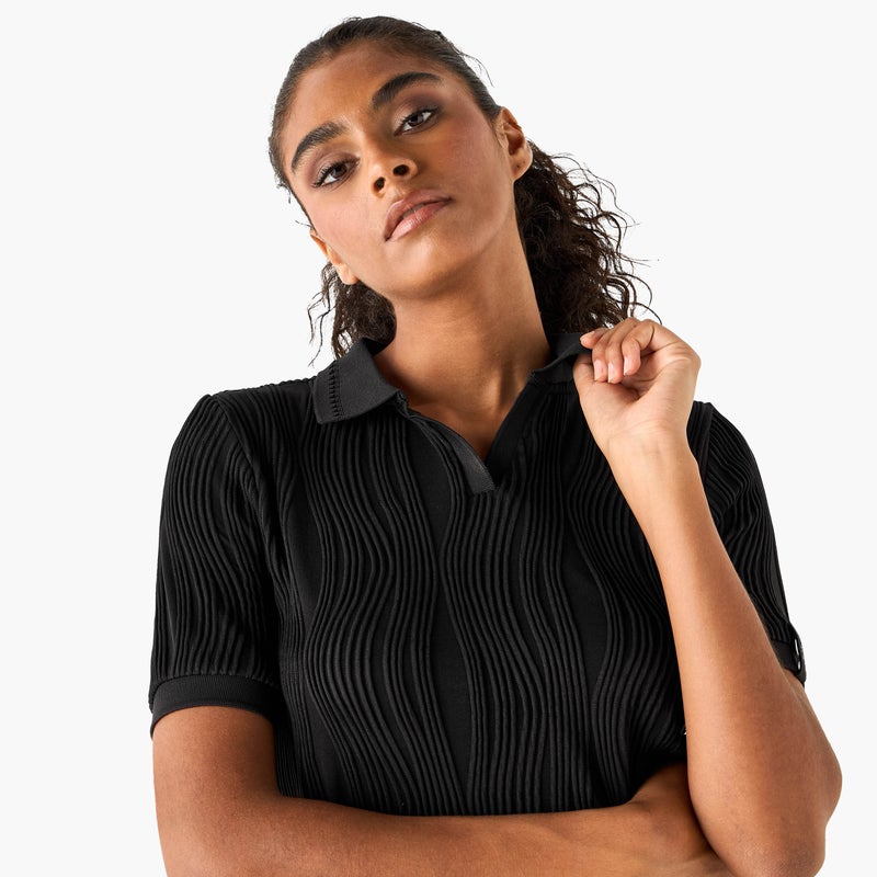 Active Jacquard Textured Polo T-shirt - Image 4