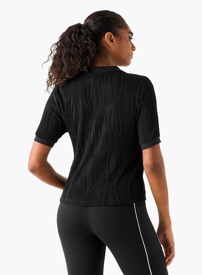 Active Jacquard Textured Polo T-shirt - Image 3