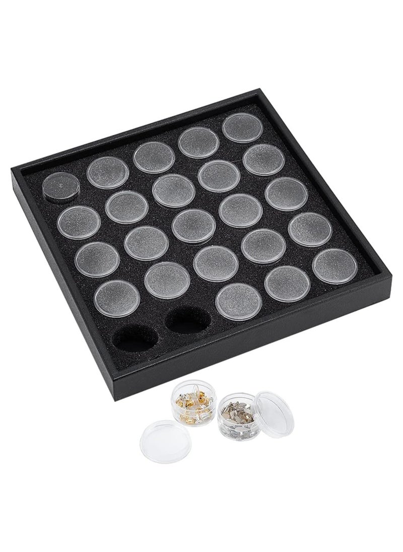 SYOSI - 25 Grids Diamond Gemstone Display Box, Round Storage Box Clear Small Round Plastic Containers Box with Lid Jewelry Organizer Container for Nail Rhinestone Crystal Small Items, Jewelry - Image 1