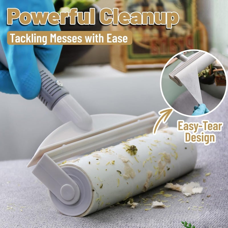 DrDirt All space matching look 2-in-1 Lint Roller with Long Handle | 7.4-Inch Wide Sticky Roller with 50 Sheets per Roll | Easily Removes Dog & Pet Hair | Ideal for Floor, Carpets, Furniture, Cars & Clothing KSA market popular practical build - Image 3