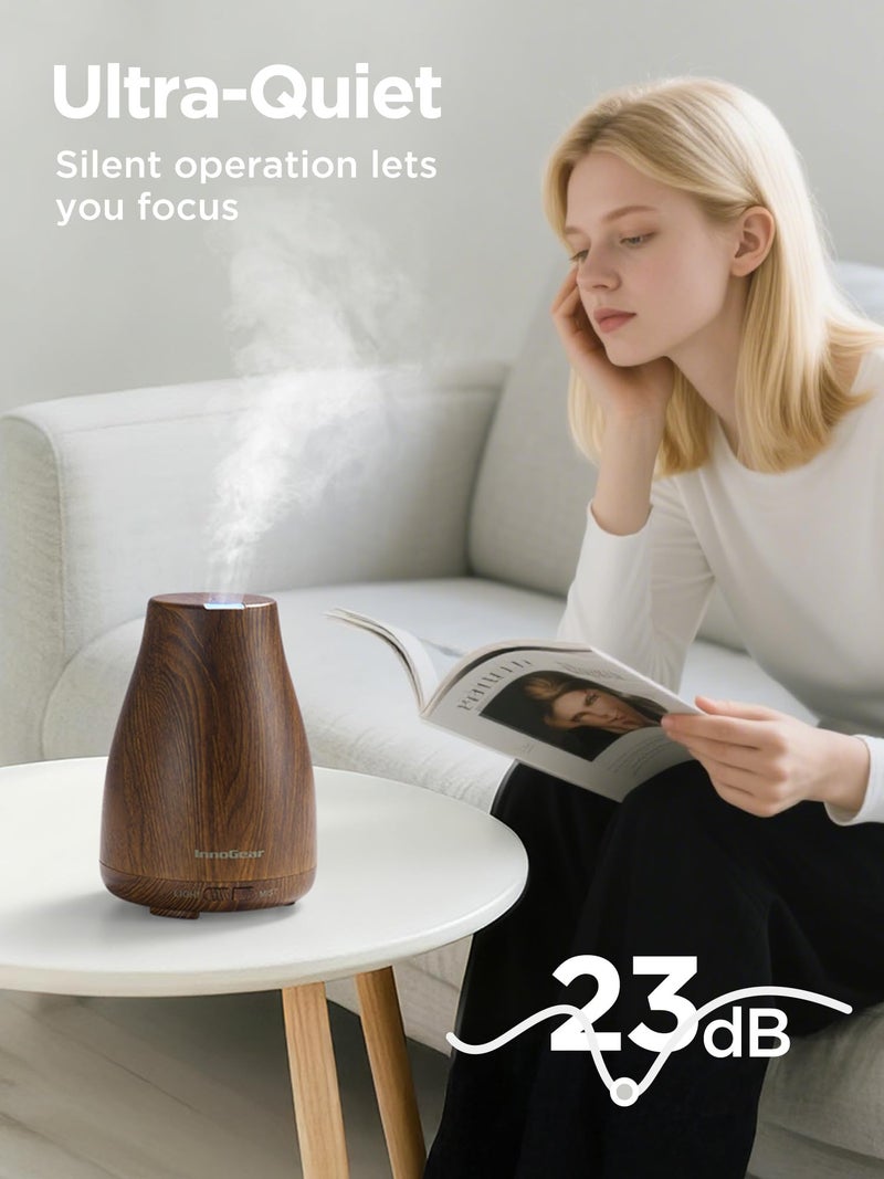 InnoGear Essential Oil Diffuser, Ultrasonic Diffusers for Home Aromatherapy Humidifier for Bedroom Room 7 Colors LED 2 Mist Mode Auto Off, Bronze - Image 4