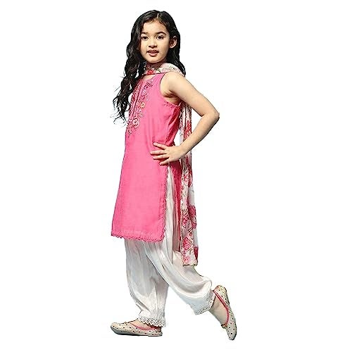 Biba Cotton Salwar Suit Girl Solid Relaxed Kid(Kw4977_Pink_2 Years-3 Years) - Image 2