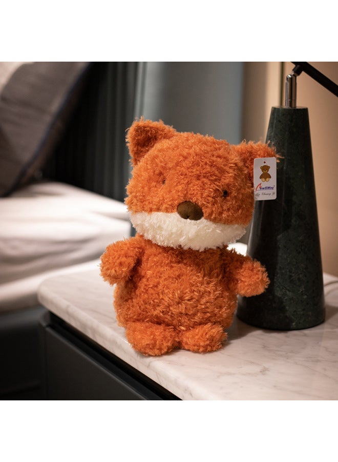 Cute Pet Animal Doll Plush Toy Curly Small Animal Grasping Machine Doll Wedding Throwing Doll Female Birthday Gift-Color:Orange Fox-Height:20cm（0.1kg） - Image 1